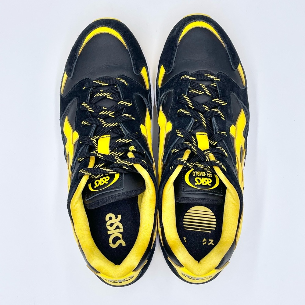 Asics Gel Diablo ‘Welcome To The Dojo’ Sun Logo Yellow Black Sneaker Men’s Sz 10 - Picture 9 of 11